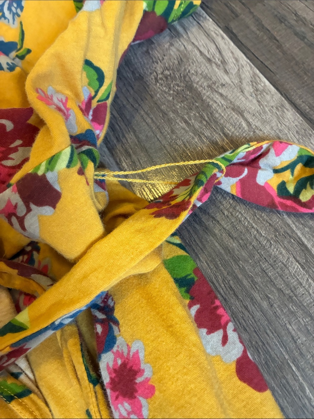 Matilda Jane 100% Cotton Mustard Yellow Floral Print Wrap Maxi Dress- Size S/M - Picture 11 of 11